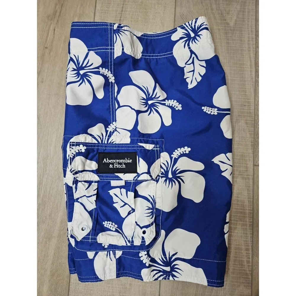 Abercrombie & Fitch Mens‎ Hawaiian Print Boardshorts Swim Trunks Size Small